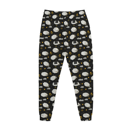 Sleeping Sheep Pattern Print Jogger Pants
