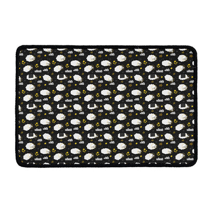 Sleeping Sheep Pattern Print Kitchen Mat