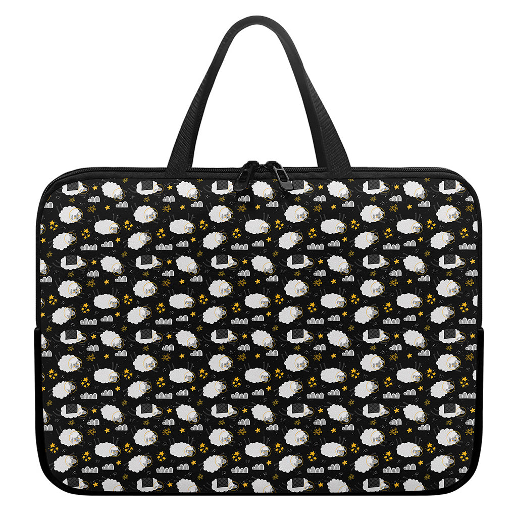 Sleeping Sheep Pattern Print Laptop Sleeve With Handle