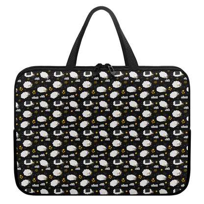 Sleeping Sheep Pattern Print Laptop Sleeve With Handle