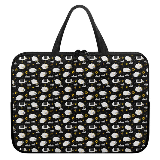 Sleeping Sheep Pattern Print Laptop Sleeve With Handle