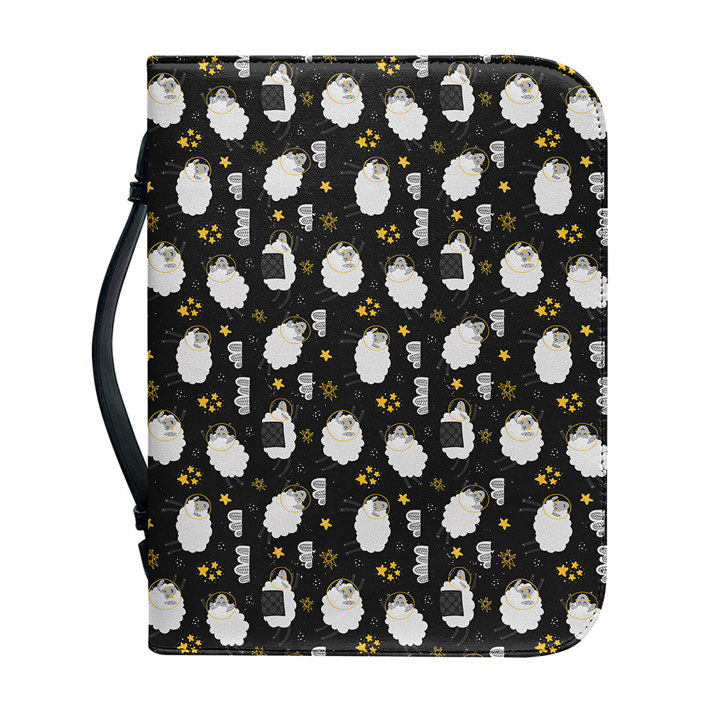 Sleeping Sheep Pattern Print Leather Bible Cover