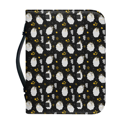Sleeping Sheep Pattern Print Leather Bible Cover