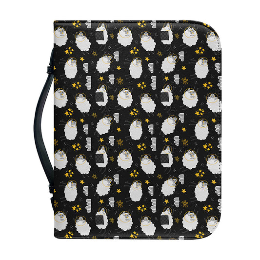 Sleeping Sheep Pattern Print Leather Bible Cover