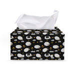 Sleeping Sheep Pattern Print Leather Tissue Box Cover
