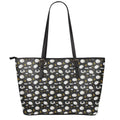 Sleeping Sheep Pattern Print Leather Tote Bag With Zipper