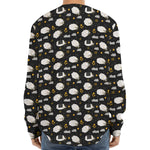 Sleeping Sheep Pattern Print Long Sleeve Baseball Jersey