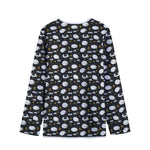 Sleeping Sheep Pattern Print Long Sleeve Short Coat