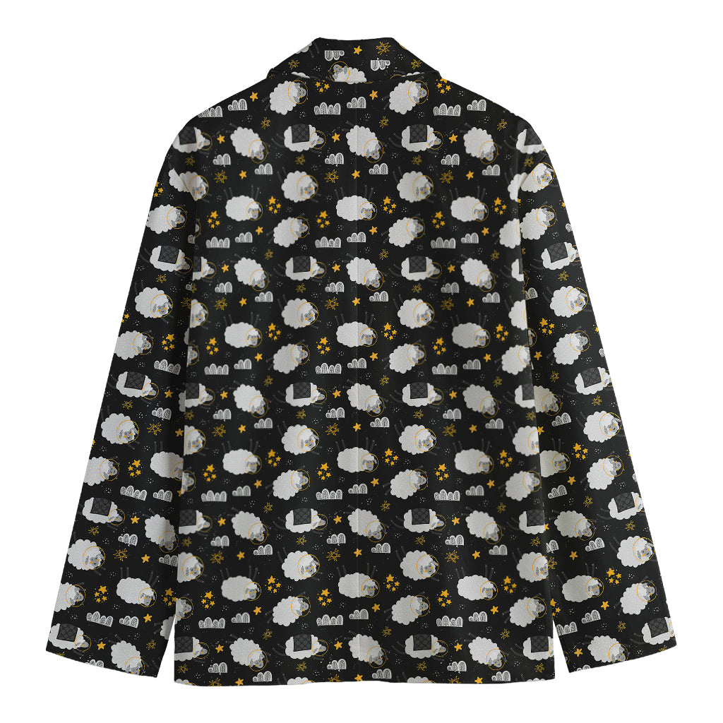 Sleeping Sheep Pattern Print Men's Blazer