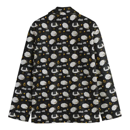Sleeping Sheep Pattern Print Men's Blazer
