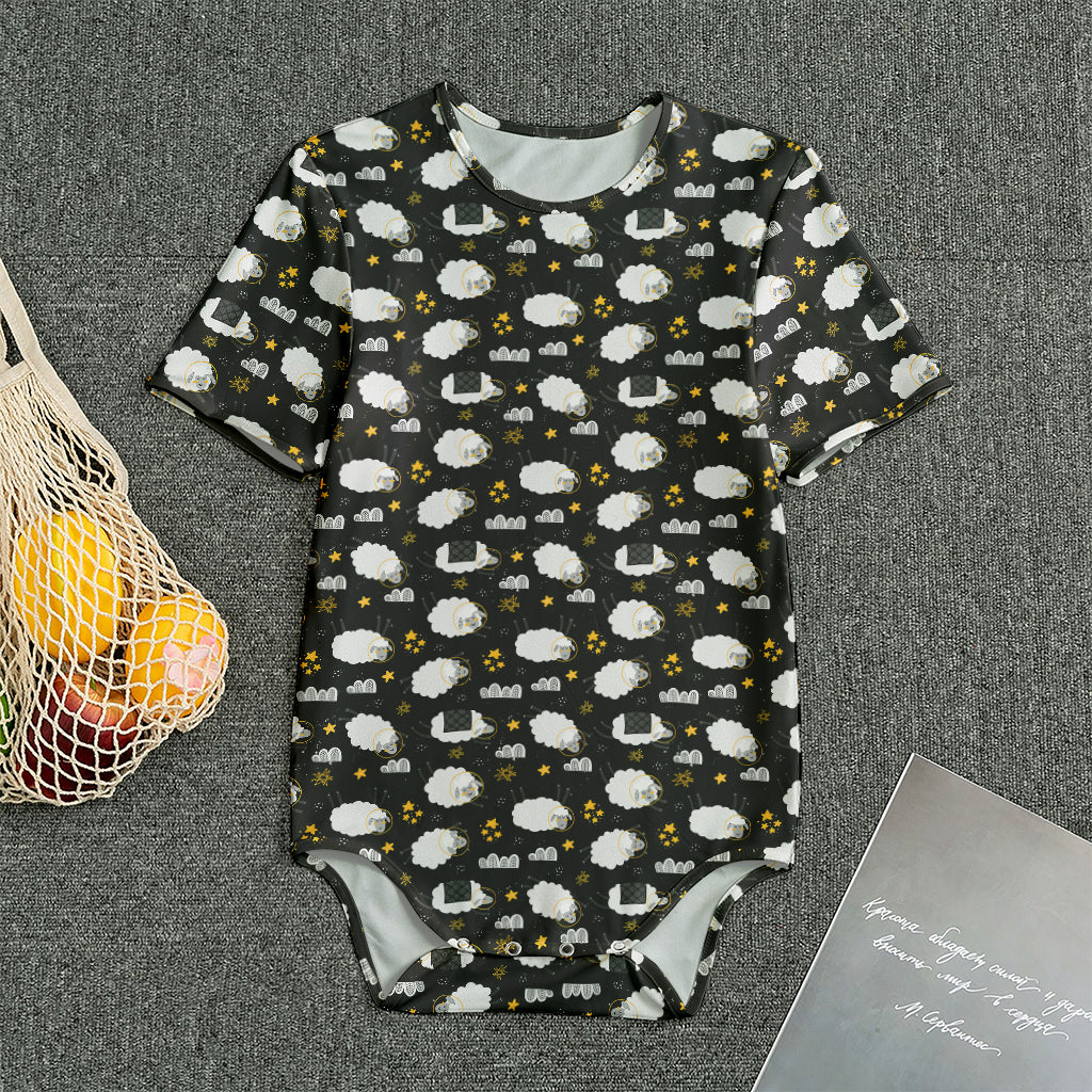 Sleeping Sheep Pattern Print Men's Bodysuit
