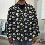 Sleeping Sheep Pattern Print Men's Shirt Jacket