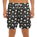 Sleeping Sheep Pattern Print Men's Split Running Shorts