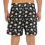 Sleeping Sheep Pattern Print Men's Split Running Shorts