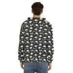 Sleeping Sheep Pattern Print Men's Velvet Pullover Hoodie