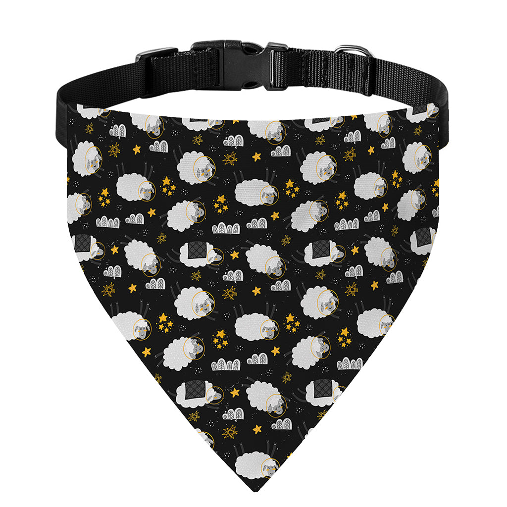 Sleeping Sheep Pattern Print Over The Collar Dog Bandana