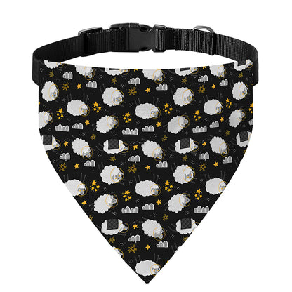 Sleeping Sheep Pattern Print Over The Collar Dog Bandana