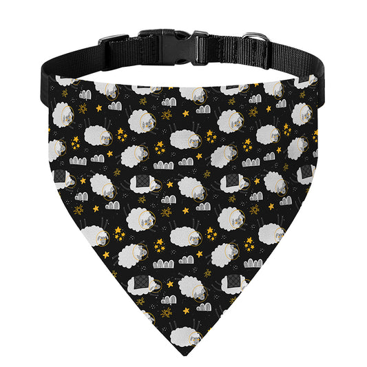 Sleeping Sheep Pattern Print Over The Collar Dog Bandana