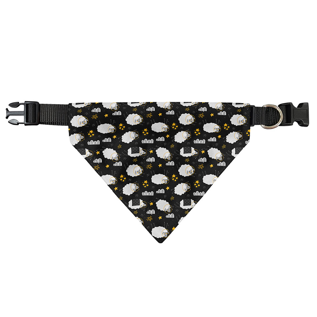 Sleeping Sheep Pattern Print Over The Collar Dog Bandana