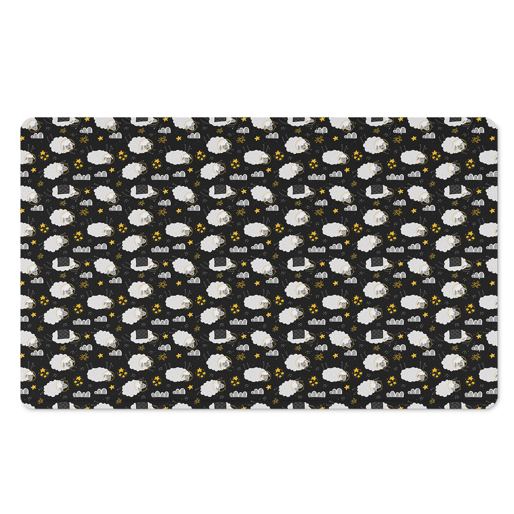 Sleeping Sheep Pattern Print Polyester Doormat