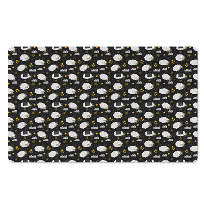 Sleeping Sheep Pattern Print Polyester Doormat