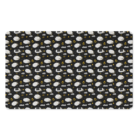 Sleeping Sheep Pattern Print Polyester Doormat