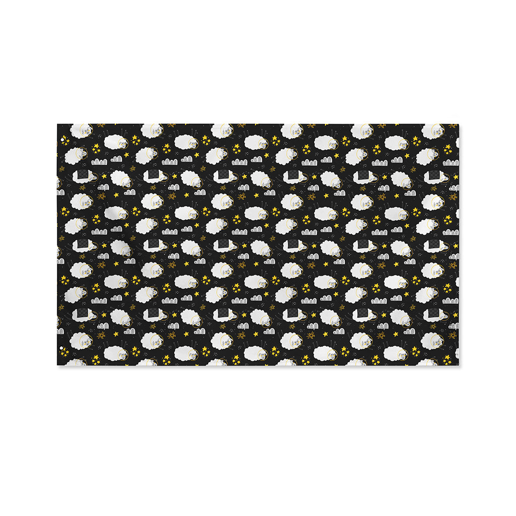 Sleeping Sheep Pattern Print Polyester Flag