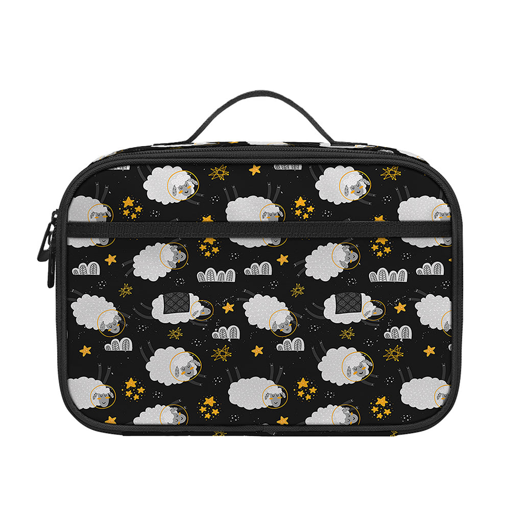 Sleeping Sheep Pattern Print Portable Lunch Bag