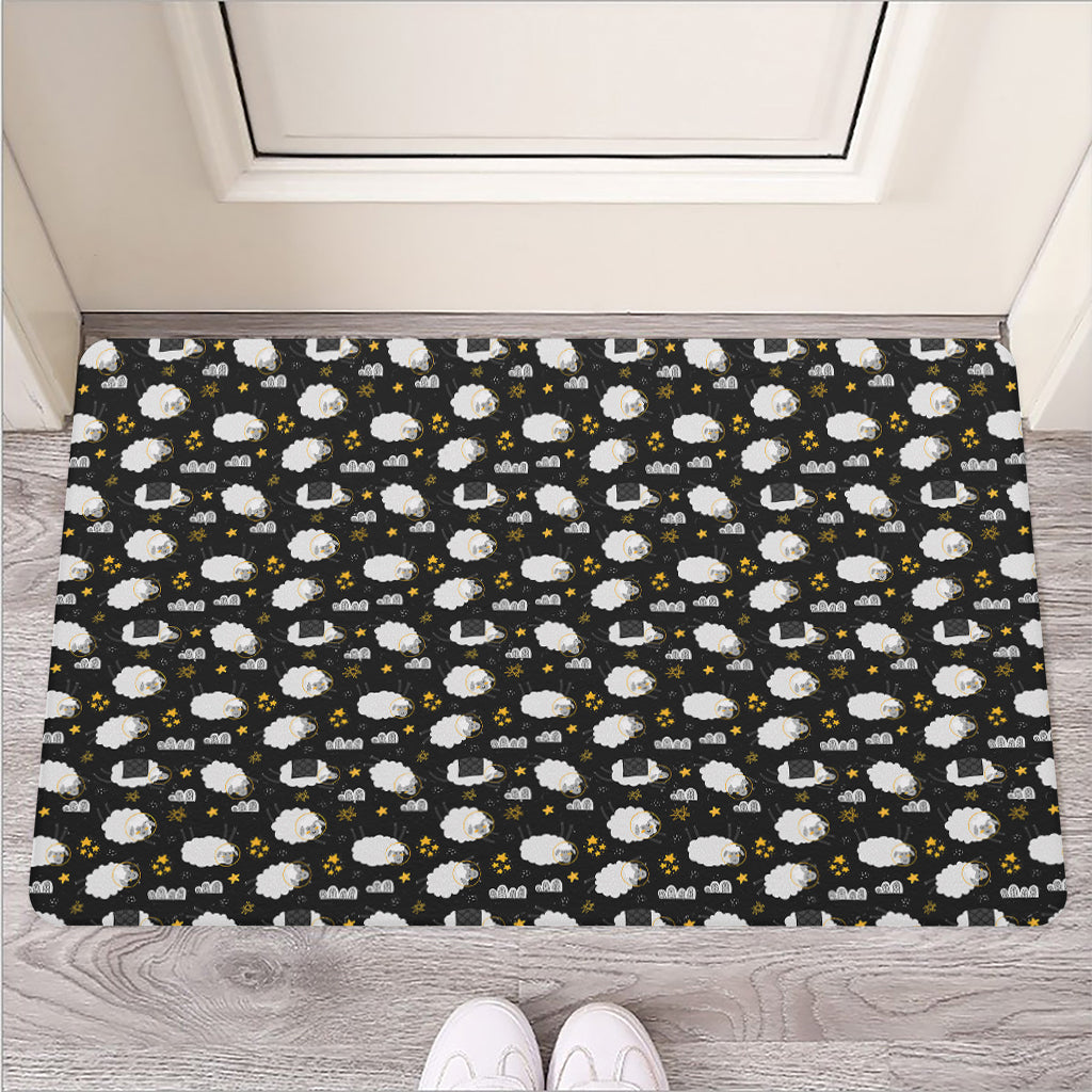 Sleeping Sheep Pattern Print Rubber Doormat