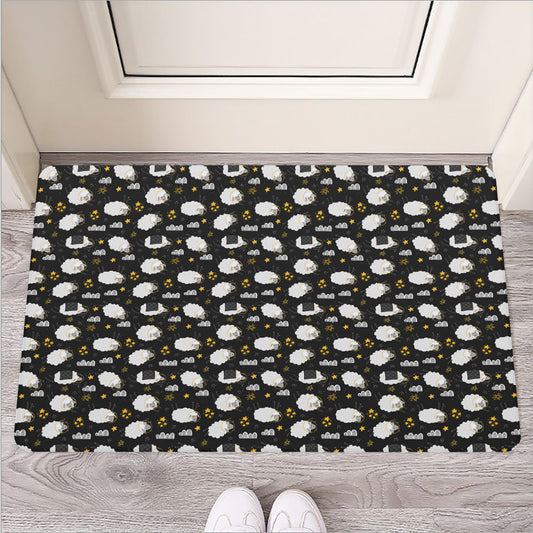 Sleeping Sheep Pattern Print Rubber Doormat