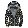 Sleeping Sheep Pattern Print Sherpa Lined Zip Up Hoodie