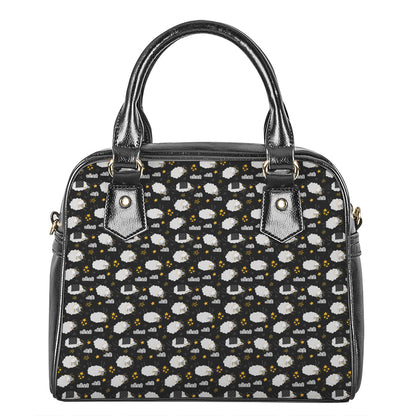 Sleeping Sheep Pattern Print Shoulder Handbag