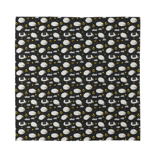 Sleeping Sheep Pattern Print Silk Bandana