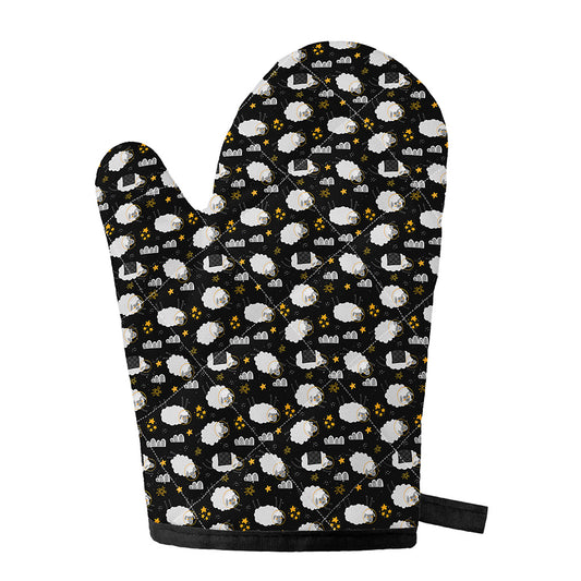 Sleeping Sheep Pattern Print Single Oven Mitt