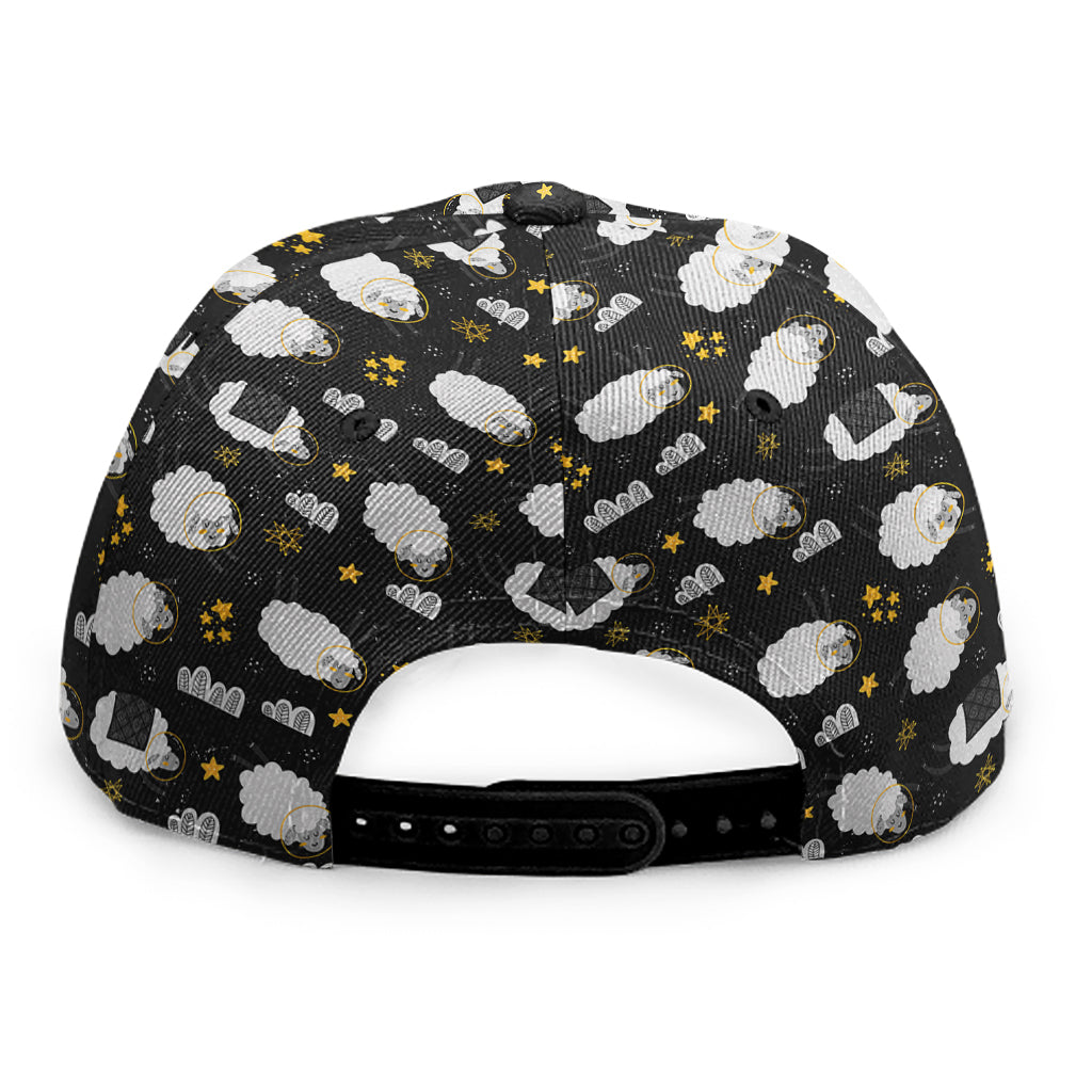 Sleeping Sheep Pattern Print Snapback Cap