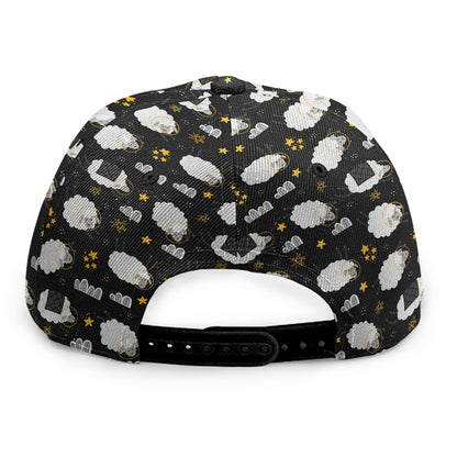 Sleeping Sheep Pattern Print Snapback Cap