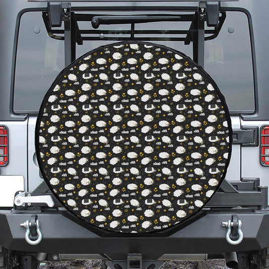 Sleeping Sheep Pattern Print Tire Cover