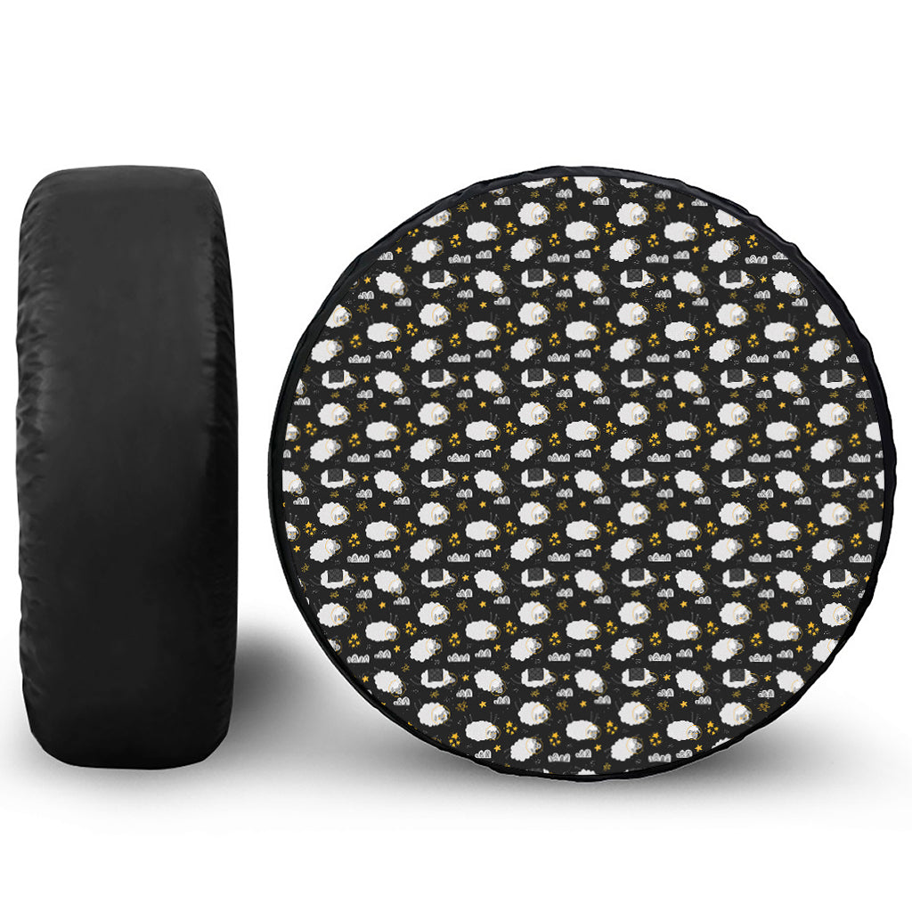 Sleeping Sheep Pattern Print Tire Cover