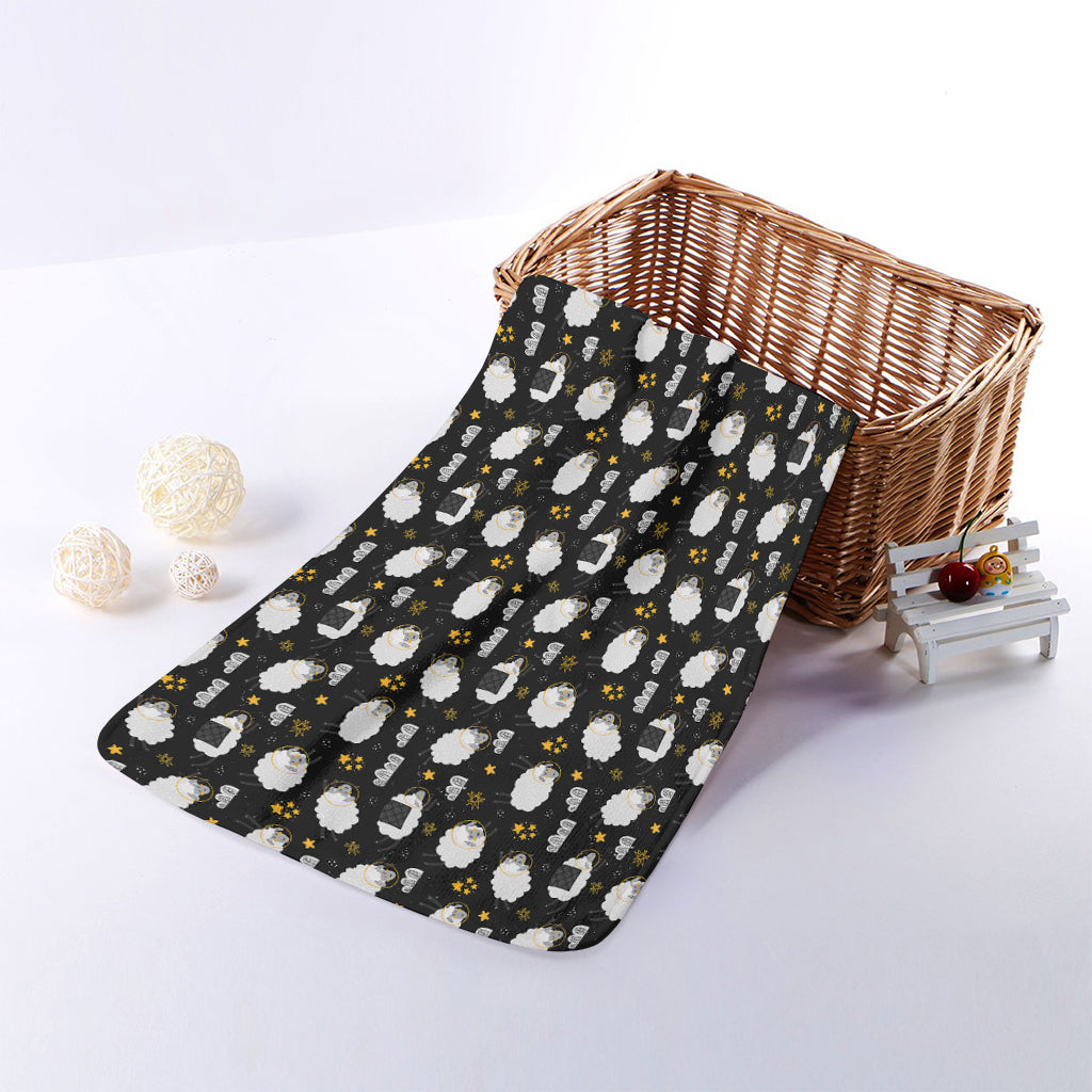 Sleeping Sheep Pattern Print Towel