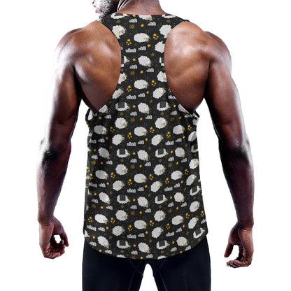 Sleeping Sheep Pattern Print Training Tank Top