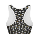 Sleeping Sheep Pattern Print Women's Sports Bra