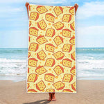 Slice Of Cheese Pattern Print Beach Towel