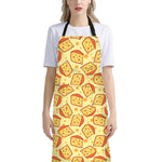 Slice Of Cheese Pattern Print Bib Apron With Pocket