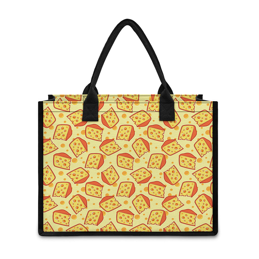 Slice Of Cheese Pattern Print Canvas Tote Bag