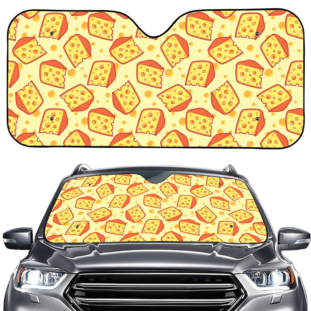 Slice Of Cheese Pattern Print Car Windshield Sun Shade