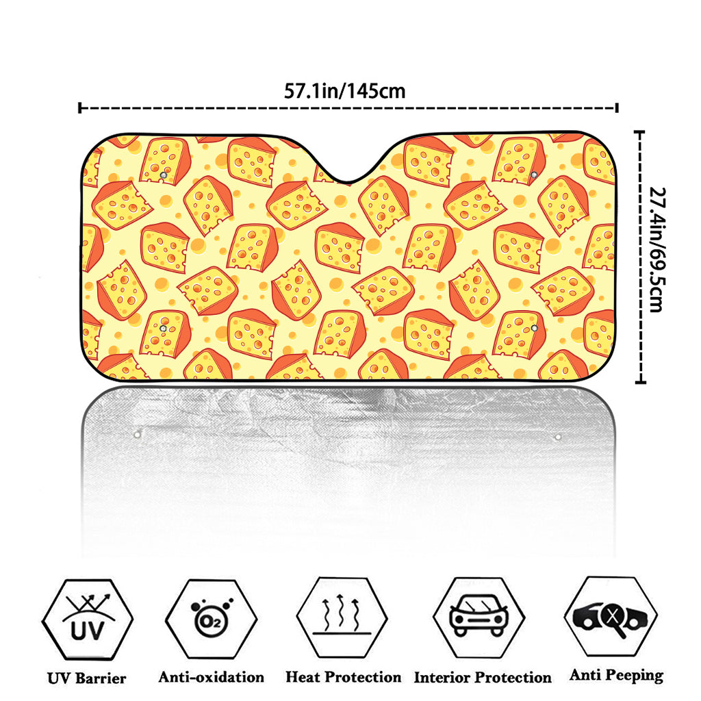 Slice Of Cheese Pattern Print Car Windshield Sun Shade