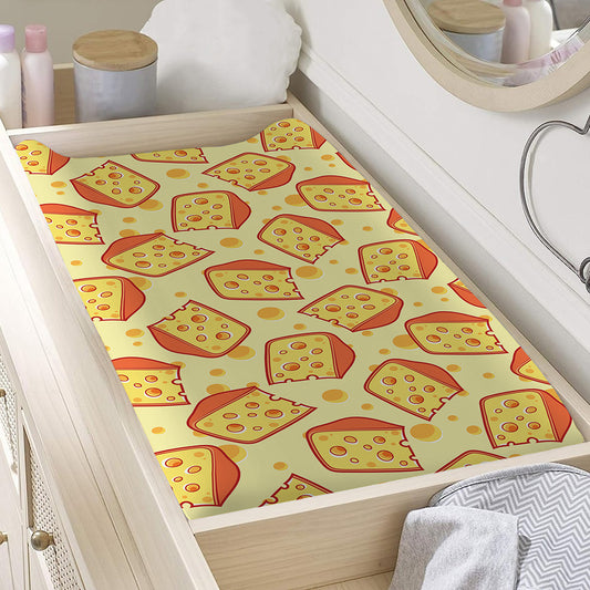 Slice Of Cheese Pattern Print Changing Pad Cover