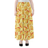 Slice Of Cheese Pattern Print Chiffon Maxi Skirt