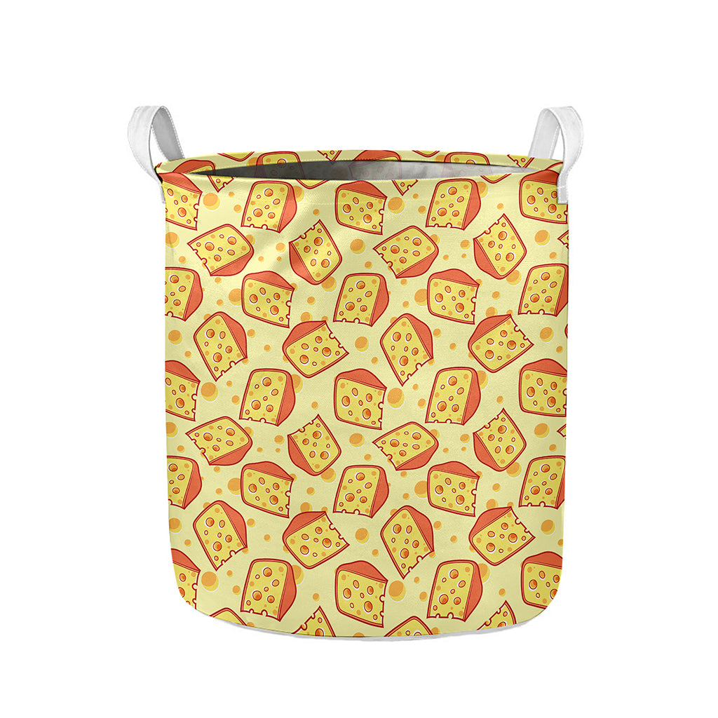 Slice Of Cheese Pattern Print Collapsible Laundry Basket