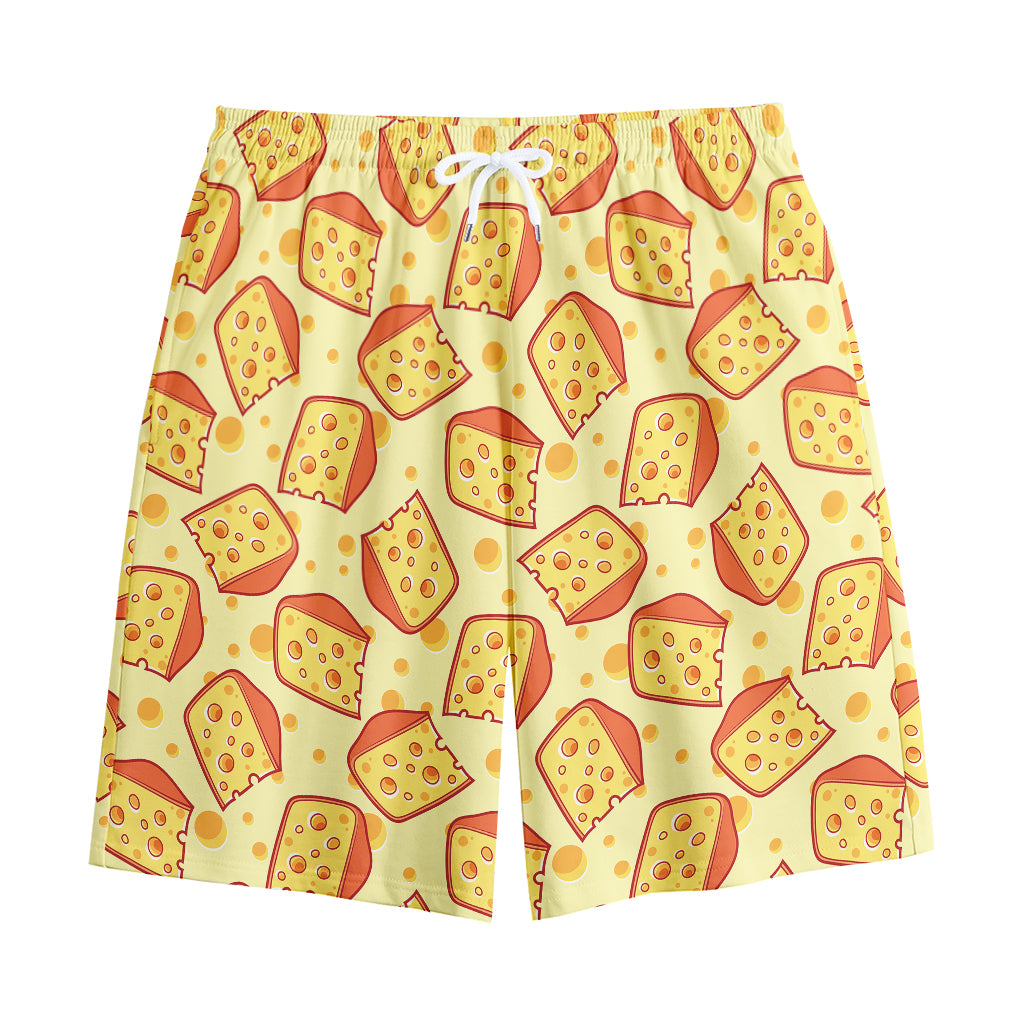 Slice Of Cheese Pattern Print Cotton Shorts